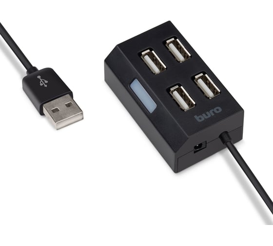 Разветвитель BURO USB 2.0 BU-HUB4-U2.0 4 порта, черный 389735
