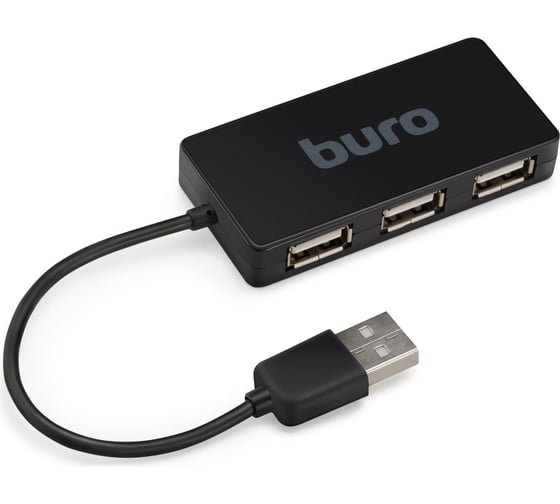 Разветвитель BURO USB 2.0 BU-HUB4-U2.0-Slim 4 порта, черный 389734