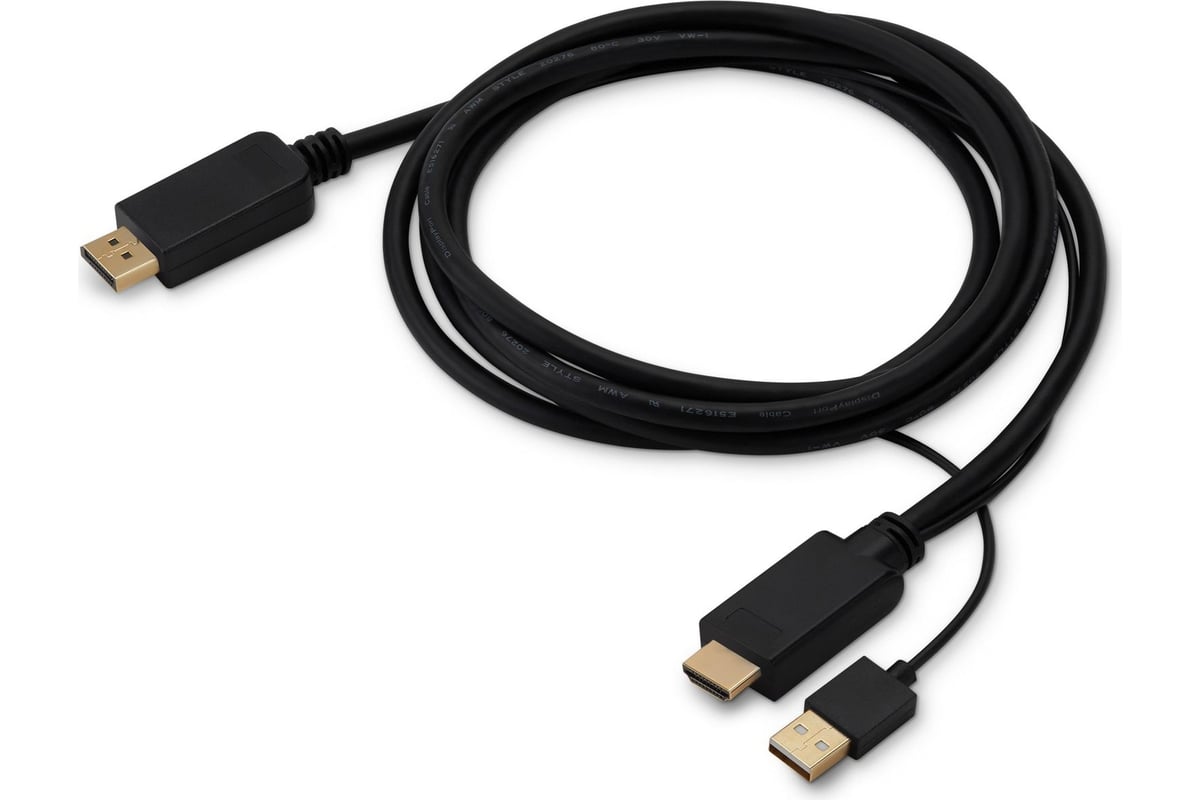 Кабель аудио-видео BURO HDMI (m)/DisplayPort (m) 2 м, позолоченные  контакты, черный (HDMI-DP-2M) 1850693 - выгодная цена, отзывы,  характеристики, фото - купить в Москве и РФ