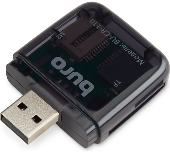 Устройство чтения карт памяти BURO USB2.0 BU-CR-110 черный 389726