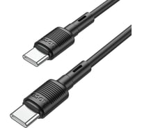 Кабель Hoco x83 victory type-c - type-с 1 метр, 60w, 3a, пвх, черный 23753-X83ttBK