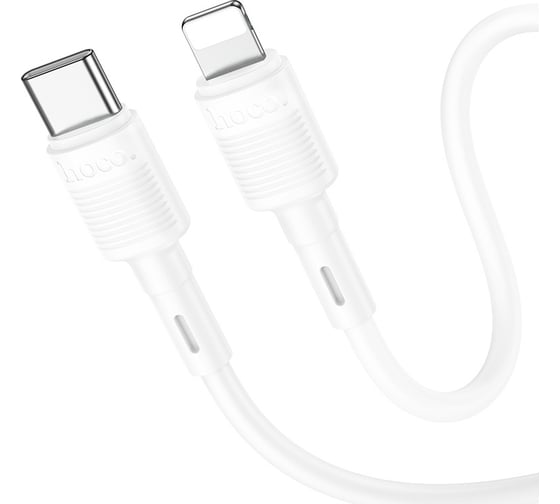 Кабель Hoco x83 type-c - lightning 1 метр, 20w, 3a, пвх, белый 23753-X83tiW