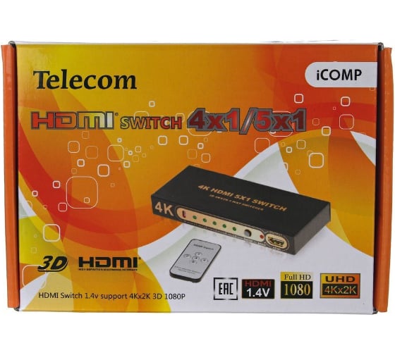 Переключатель Telecom HDMI 4=1 4k 30HZ TTS7100