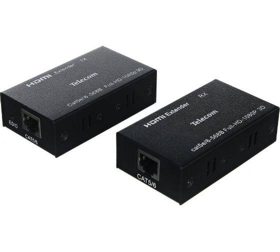 Удлинитель HDMI по витой паре Telecom до 60м, 1080p, 60HZ, 3D, extender + 2 блока питания TTE471 1