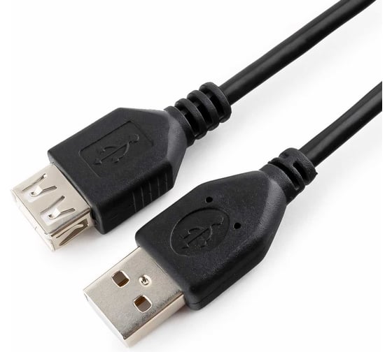 Кабель-удлинитель Cablexpert USB2.0 Pro AM/AF, 1.8м, экран, черный, пакет CCP-USB2-AMAF-6