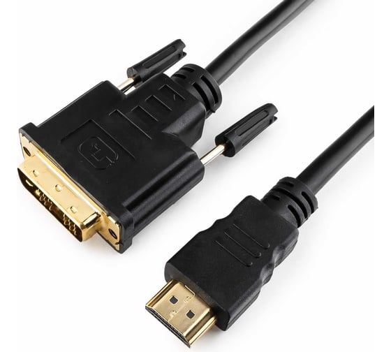 Кабель Cablexpert HDMI-DVI 19M/19M, 1.8м, single link, медь, позол.разъемы, экран, черный CC-HDMI-DVI-6