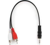 Кабель Cablexpert аудио Jack 3.5(M)/2xRCA, 0.2м, черный, пакет CCA-458/0.2