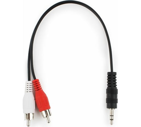 Кабель Cablexpert аудио Jack 3.5(M)/2xRCA, 0.2м, черный, пакет CCA-458/0.2