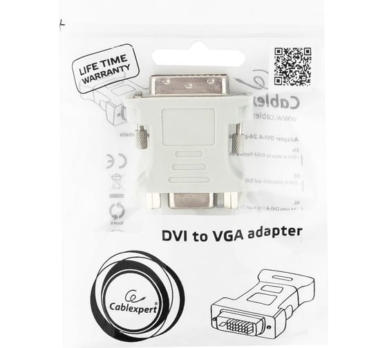 Переходник Cablexpert 29M/15F, пакет A-DVI-VGA