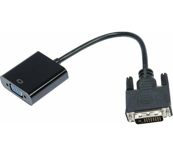 Переходник Cablexpert 25M/15F, длина кабеля 0,2м, черный, пакет A-DVID-VGAF-01