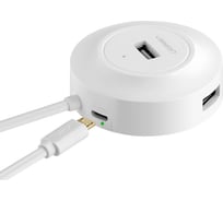 USB концентратор (хаб) Ugreen USB 2.0 Hub 4 Ports, длина 1м, цвет белый 20270