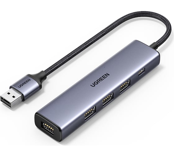USB концентратор (хаб) Ugreen USB 3.0 to 4хUSB 3.0 Hub, цвет серый космос 20805