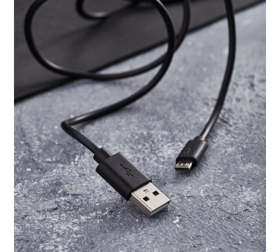 Кабель REXANT USB-A – micro USB, 1.8 м, ПВХ, черный 18-1164-2