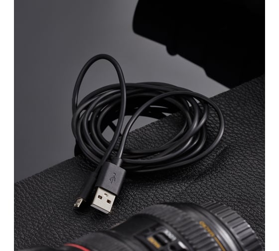 Кабель REXANT USB-A – micro USB, 1.8 м, ПВХ, черный 18-1164-2