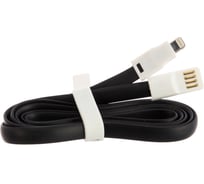 Кабель REXANT USB для iPhone 5/6/7 моделей плоский силиконовый шнур, черный 18-1978