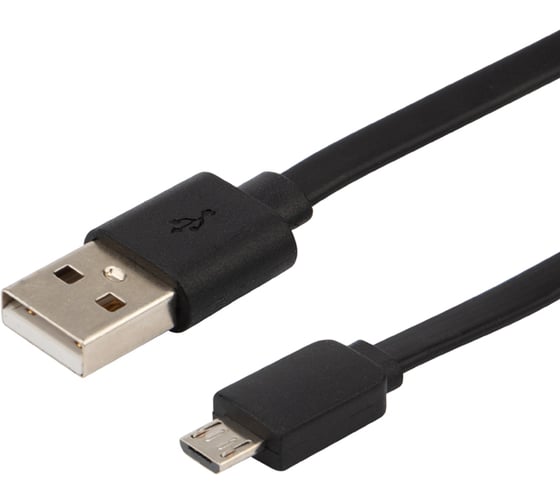 Универсальный кабель REXANT USB microUSB шнур плоский 1М черный 18-4270