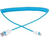 Универсальный кабель REXANT USB microUSB шнур витой 1,5М синий 18-4302