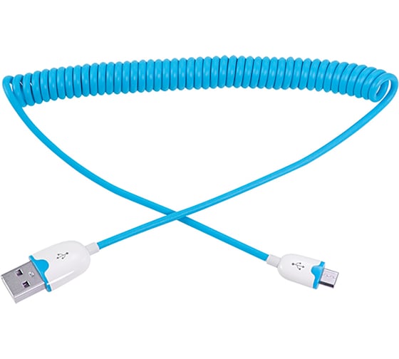 Универсальный кабель REXANT USB microUSB шнур витой 1,5М синий 18-4302