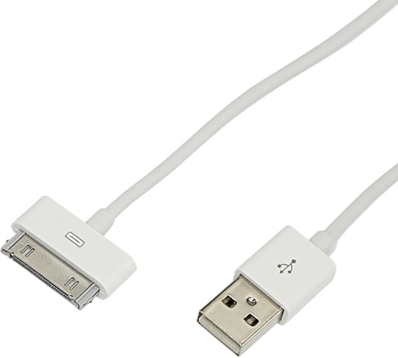 Кабель REXANT USB для iPhone 4/4S 30 pin шнур 1М белый 18-1123 1