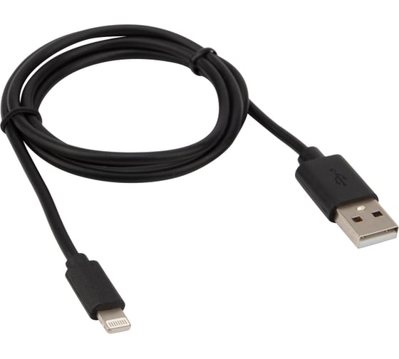 Кабель REXANT USB для iPhone 5/6/7 моделей шнур 1М черный 18-1122