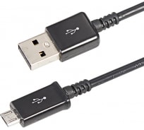 Кабель REXANT USB microUSB длинный штекер 1М черный 18-4268