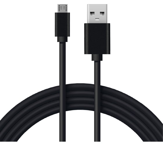 Кабель REXANT USB microUSB длинный штекер 1М черный 18-4268