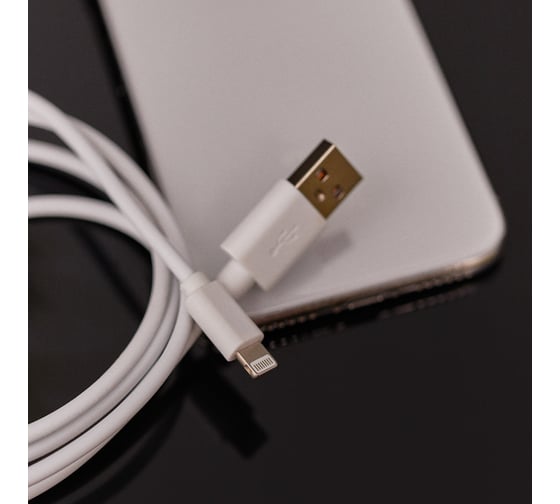 Кабель REXANT USB для iPhone 5/6/7 моделей шнур 1М белый 18-1121