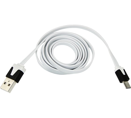 Универсальный кабель REXANT USB microUSB шнур плоский 1М белый 18-4274 1