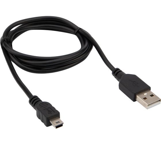 Кабель REXANT USB mini USB длинный штекер 1М черный 18-4402