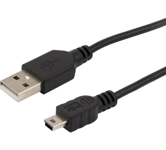 Кабель REXANT USB mini USB длинный штекер 1М черный 18-4402