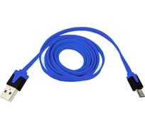 Универсальный кабель REXANT USB microUSB шнур плоский 1М синий 18-4275