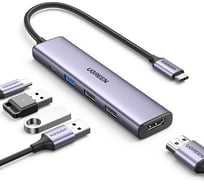 USB концентратор (хаб) Ugreen USB-C To HDMI, 1xUSB3.0 A, 2xUSB2.0 A, PD Power Converter, цвет серебристый 15495