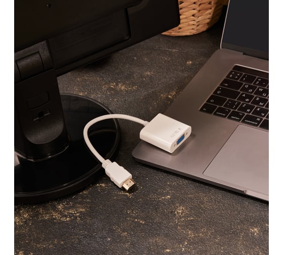 Переходник REXANT штекер, HDMI - гнездо VGA, провод 17-6835