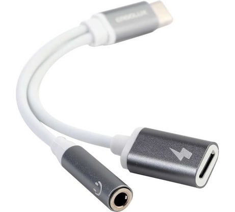 Адаптер Ergolux Elx-csa02-c01 (type c звук+зарядка, 2 type c-3.5мм, 8см, белый, блистер) 15291