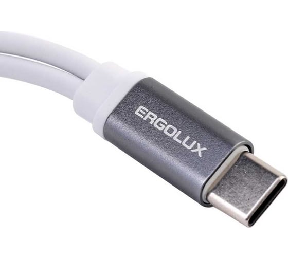 Адаптер Ergolux Elx-csa02-c01 (type c звук+зарядка, 2 type c-3.5мм, 8см, белый, блистер) 15291