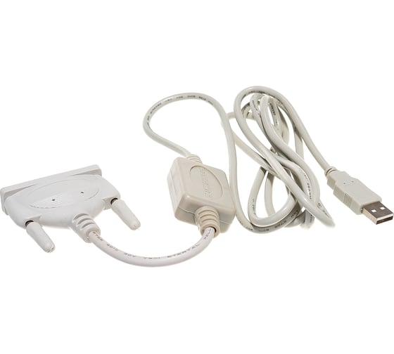 Конвертер Gembird COM - USB порт, AM/DB25M, Pro, 1.8м, белый, блистер UAS112