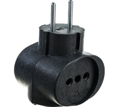 Volsten Si 1/3-Bl черный куб тройник, разветвитель РВ-041, 16А 13917