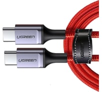 Кабель Ugreen USB 2.0 Type C Male to Male Cable Aluminum Nickel Plating, длина 1 м, цвет красный 60186