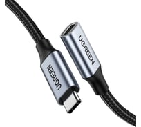 Кабель Ugreen US372 USB-C 3.1 Male - USB-C Female Gen2 удлинитель, 1м, цвет черный 30205