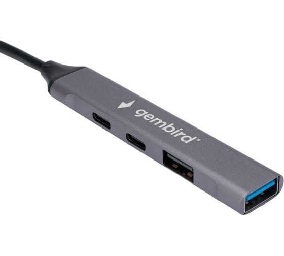 Разветвитель Gembird USB 3.0/2.0, 4 порта: 2хType-C, 1хUSB 3.0, 1хUSB 2.0, кабель Type-C+USB, UHB-C444
