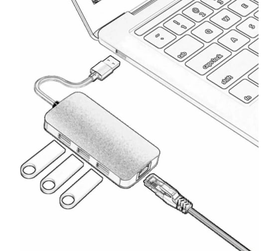 Док-станция USB PERFEO Type-C, dock.station, 4 in 1 30013907