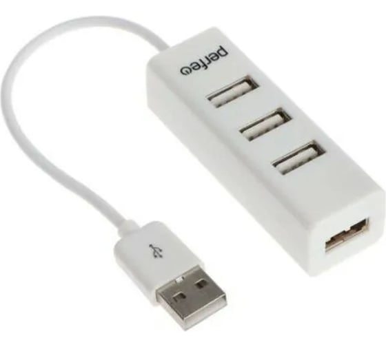 USB-хаб PERFEO USB-HUB 4 Port, (PF-HYD-6010H White), белый 30012249