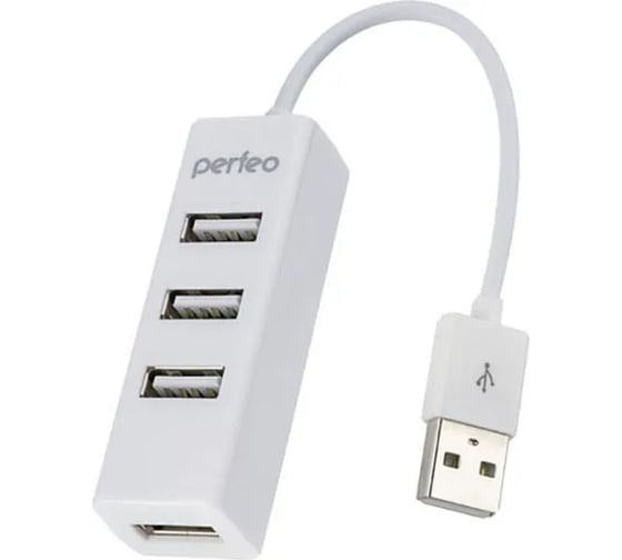 USB-хаб PERFEO USB-HUB 4 Port, (PF-HYD-6010H White), белый 30012249