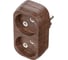 Блок TDM ELECTRIC на 2 гнезда 2П б/з плоский 6А 250B Эко SQ1806-0078 1