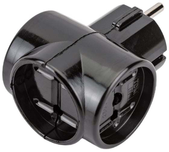 Тройник TDM ELECTRIC 3х2П 16А 250B ЕВРО Ретро карболит SQ1806-0101