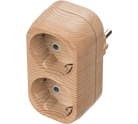 Блок TDM ELECTRIC на 2 гнезда 2П З плоский 16А 250B Эко сосна SQ1806-0074