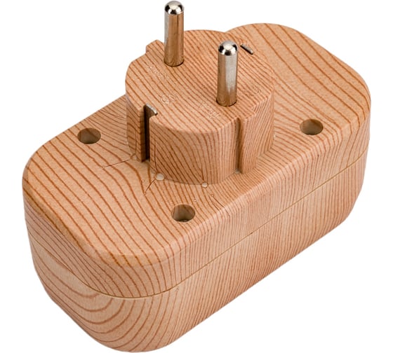 Блок TDM ELECTRIC на 2 гнезда 2П З плоский 16А 250B Эко сосна SQ1806-0074