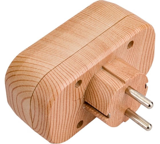 Блок TDM ELECTRIC на 2 гнезда 2П З плоский 16А 250B Эко сосна SQ1806-0074