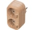 Блок TDM ELECTRIC на 2 гнезда 2П З плоский 16А 250B Эко сосна SQ1806-0074 1