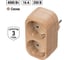 Блок TDM ELECTRIC на 2 гнезда 2П З плоский 16А 250B Эко сосна SQ1806-0074 2